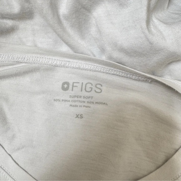 Figs Underscrub Long Sleeve I AM A NURSE Soft White Crew XS Pima Modal *Flawed - Picture 5 of 9